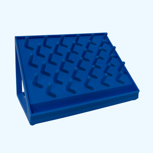 blue drying rack for small lab tools