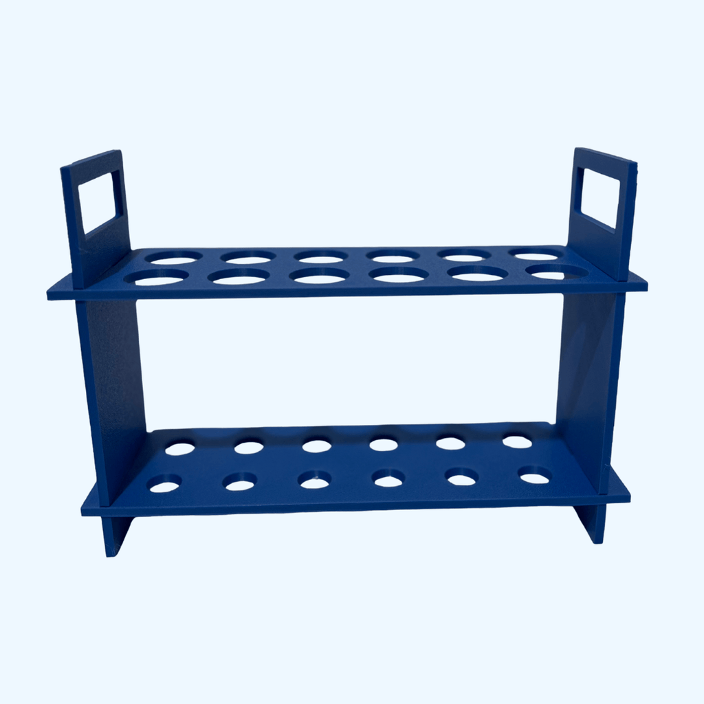 blue flat pack test tube rack