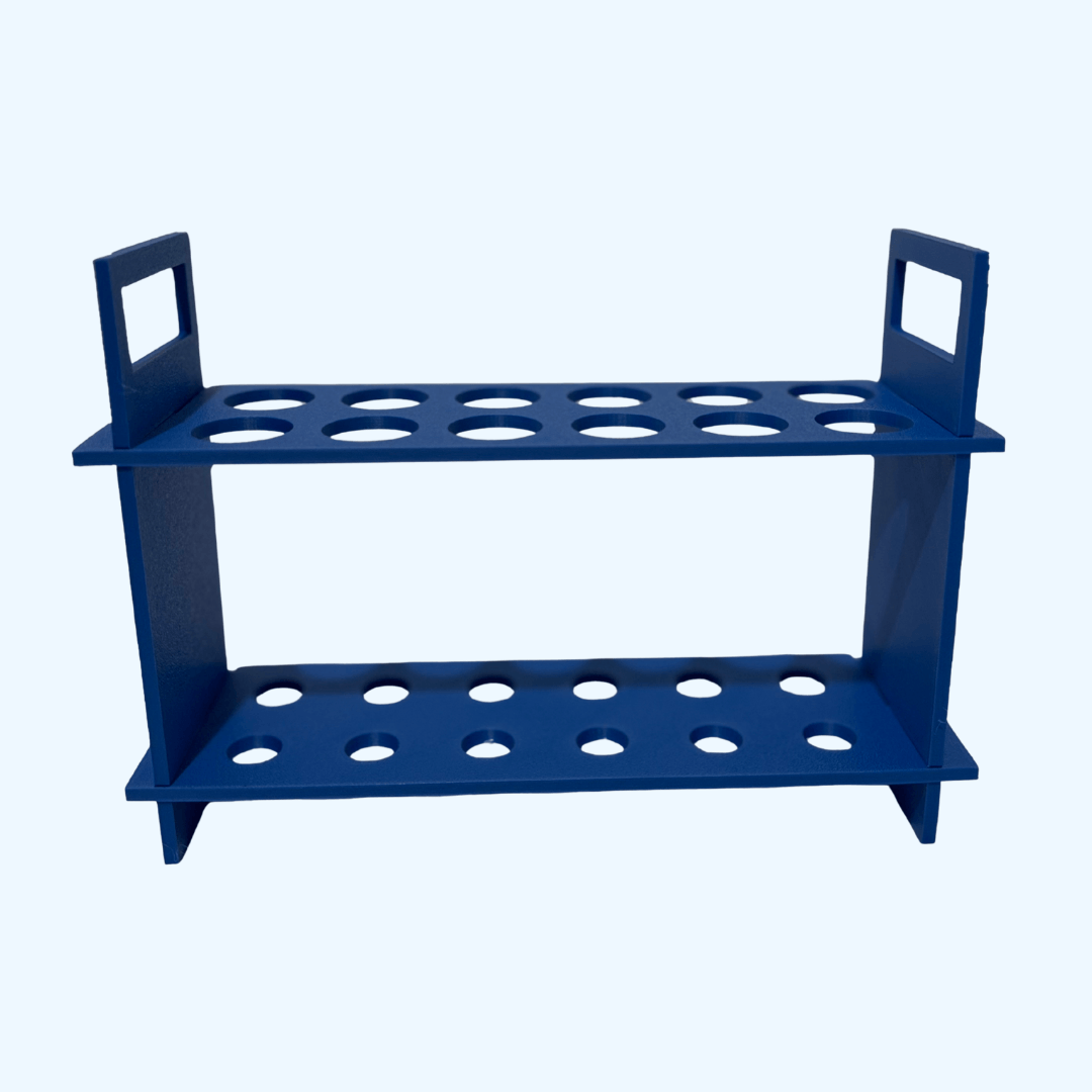 blue flat pack test tube rack