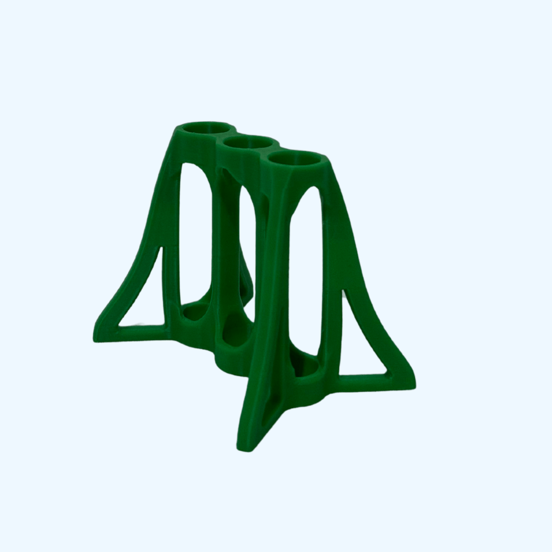 12 mm Test Tube base in green, designed for secure tube holding and stability in labs and crowded workspaces.