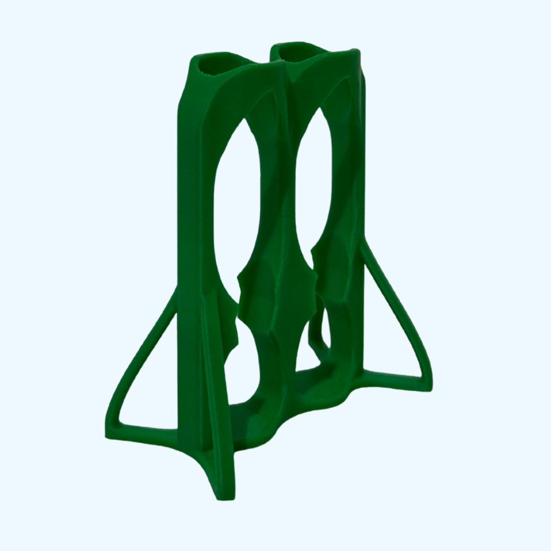 Green holder for 15 ml centrifuge tubes by 3DR-I, angled view