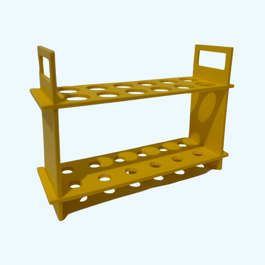 yellow flat pack test tube rack 2