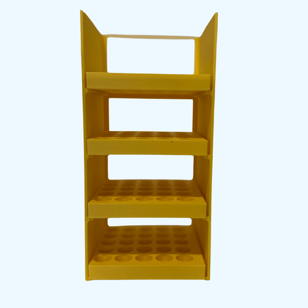 yellow vial rack and shelf   gc lc vials